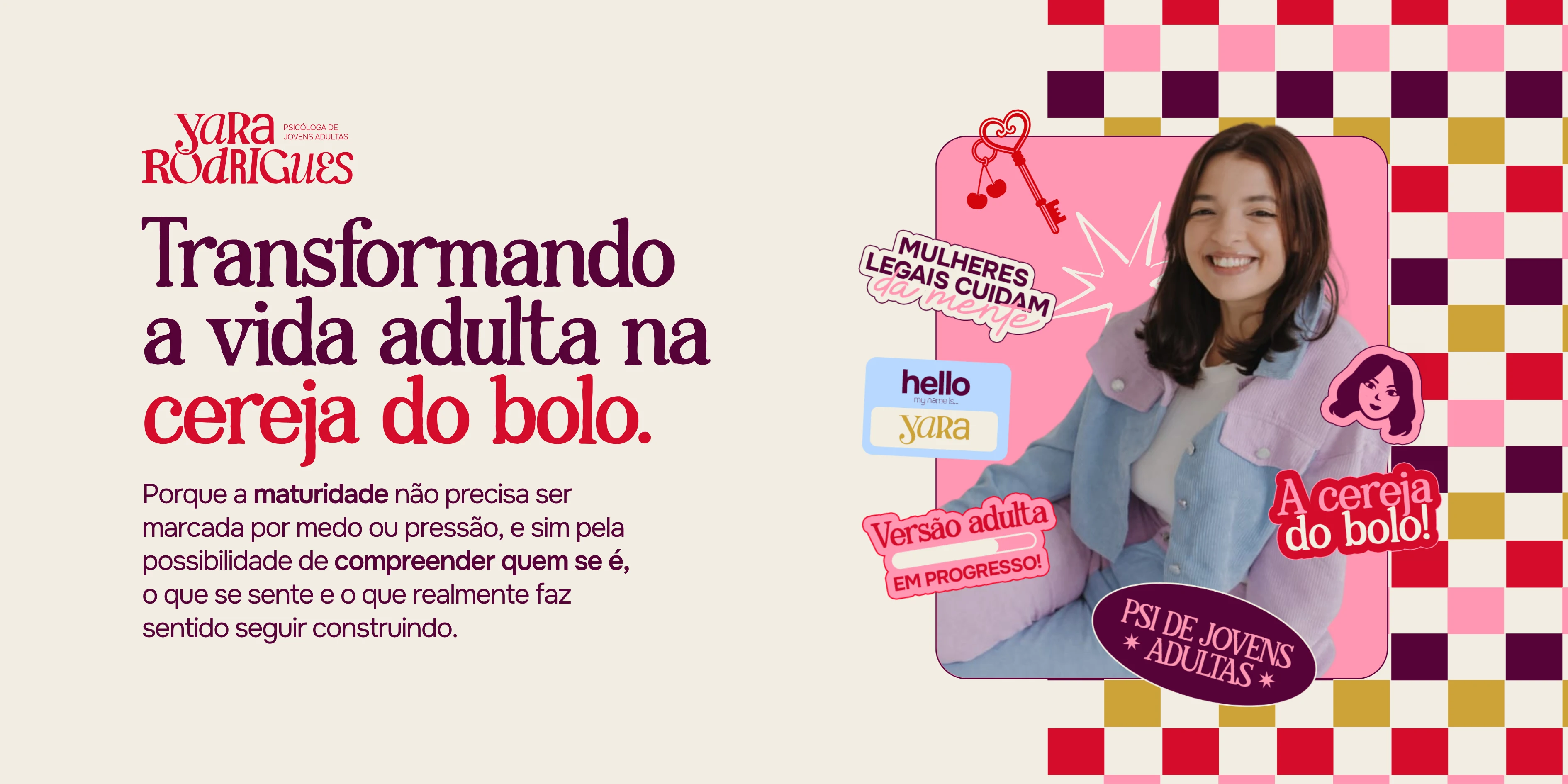 Banner de Yara Rodrigues em português